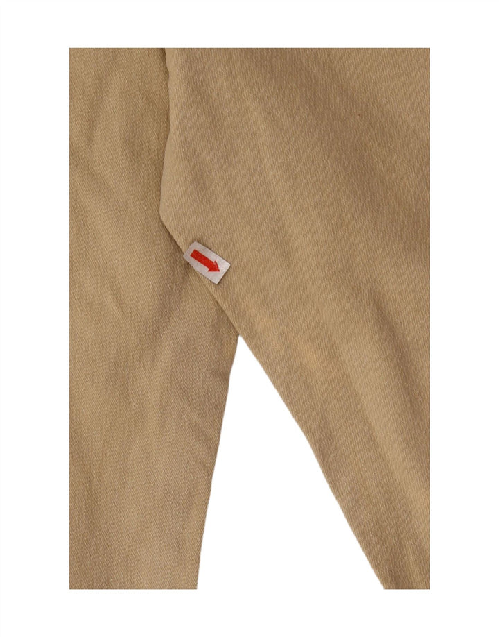 Vintage Womens Straight Casual Trousers IT 46 Large W28 L27 Beige Cotton