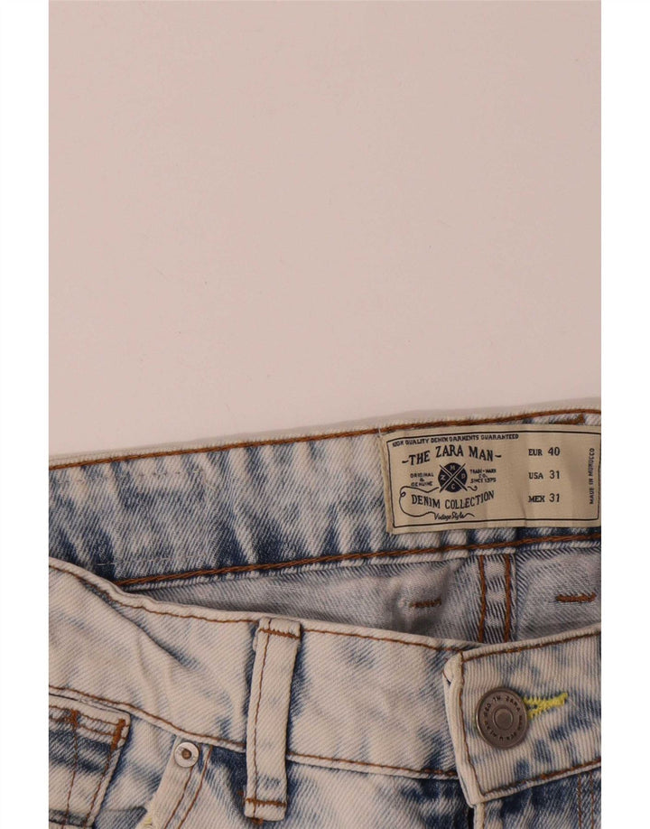 Zara Mens Denim Shorts EU 40 Medium W31 Blue Cotton