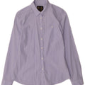 Musto Womens Shirt UK 8 Small Blue Pinstripe Cotton