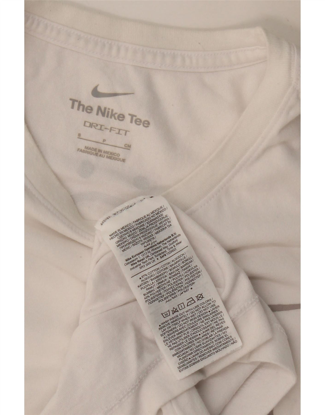 NIKE Mens Dri Fit Graphic T-Shirt Top Small White Cotton