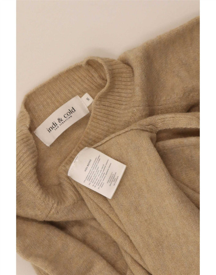 Indi & Cold Womens Oversized Turtle Neck Jumper Sweater UK 10 Small Beige
