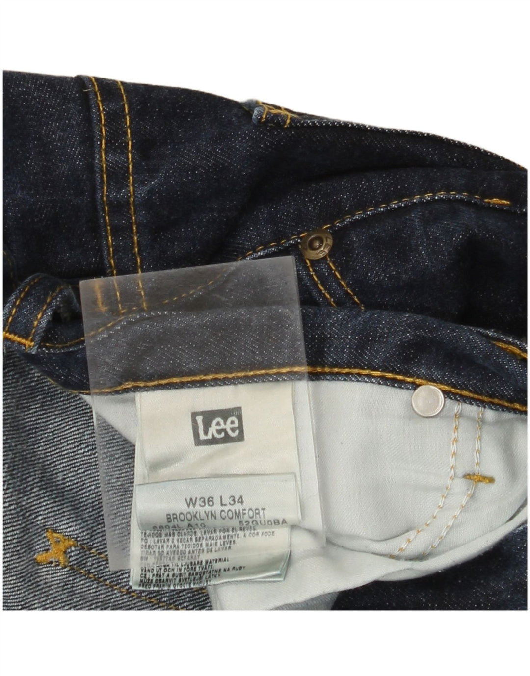 LEE Mens Brooklyn Comfort Straight Jeans W36 L34 Navy Blue Cotton