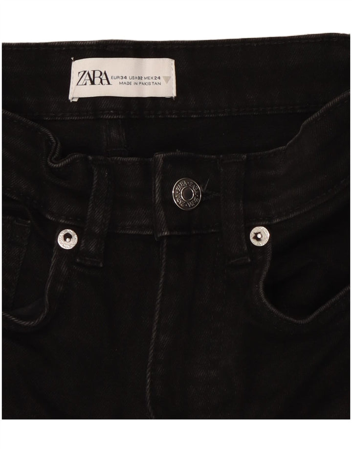 Zara Womens Bootcut Jeans EU 34 2XS W24 L24 Black Cotton
