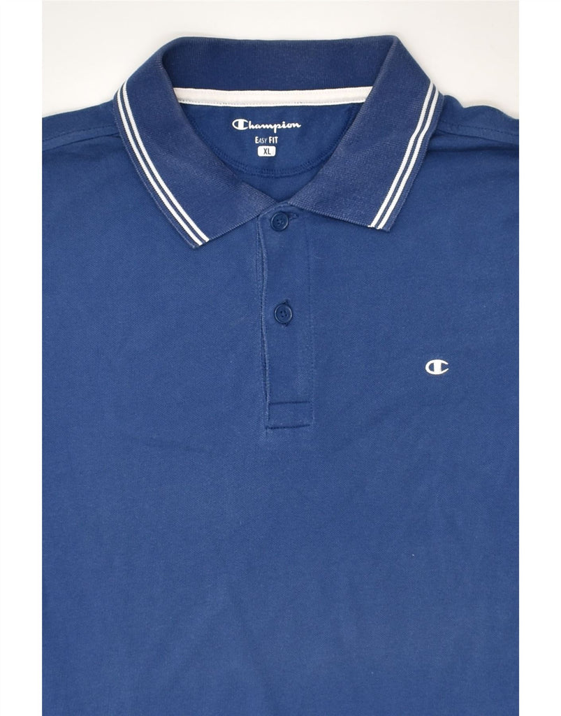 CHAMPION Mens Easy Fit Polo Shirt XL Blue Cotton | Vintage Champion | Thrift | Second-Hand Champion | Used Clothing | Messina Hembry 