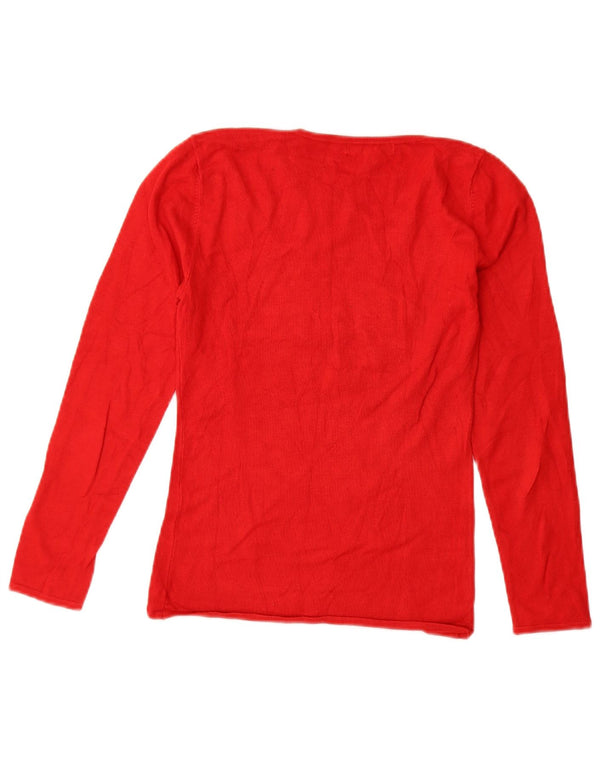 Guess Womens Graphic Top Long Sleeve UK 6 XS Red