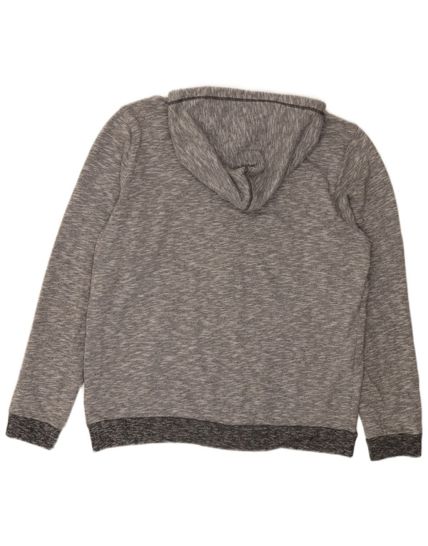 Adidas Mens Zip Hoodie Sweater XL Grey Flecked Cotton