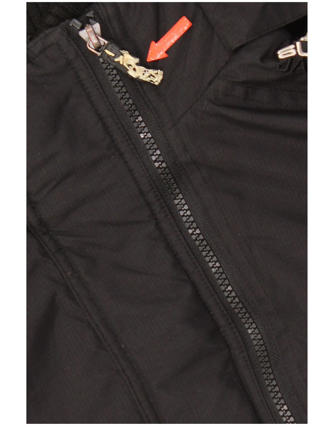 Superdry Womens Hooded Windbreaker Jacket UK 16 Large Black Nylon