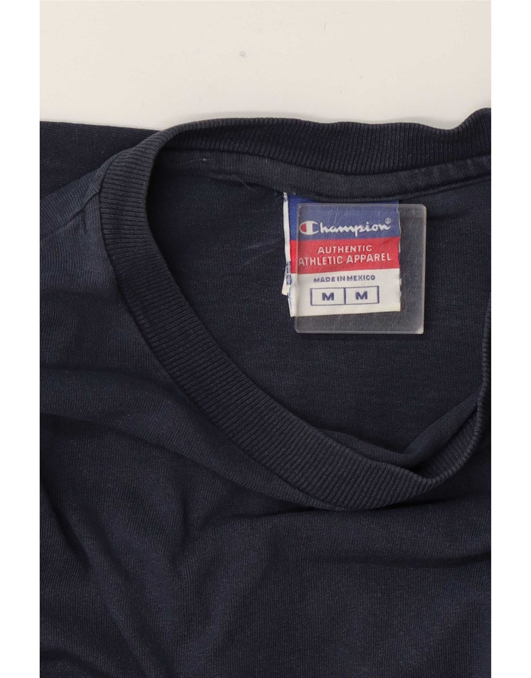 Champion Womens Top Long Sleeve UK 14 Medium Navy Blue Cotton