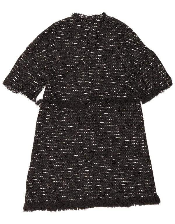 Zara Womens A-Line Dress UK 12 Medium Black Flecked Polyester