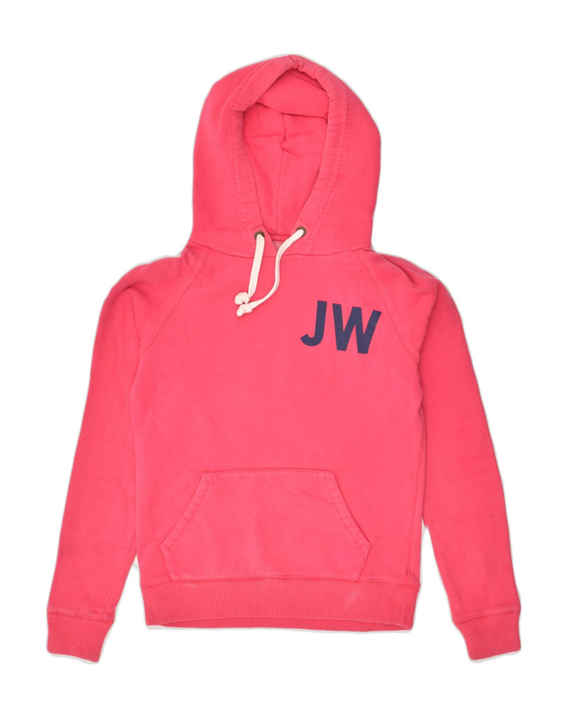 JACK WILLS Womens Graphic Hoodie Jumper UK 8 Small  Pink Cotton | Vintage Jack Wills | Thrift | Second-Hand Jack Wills | Used Clothing | Messina Hembry 
