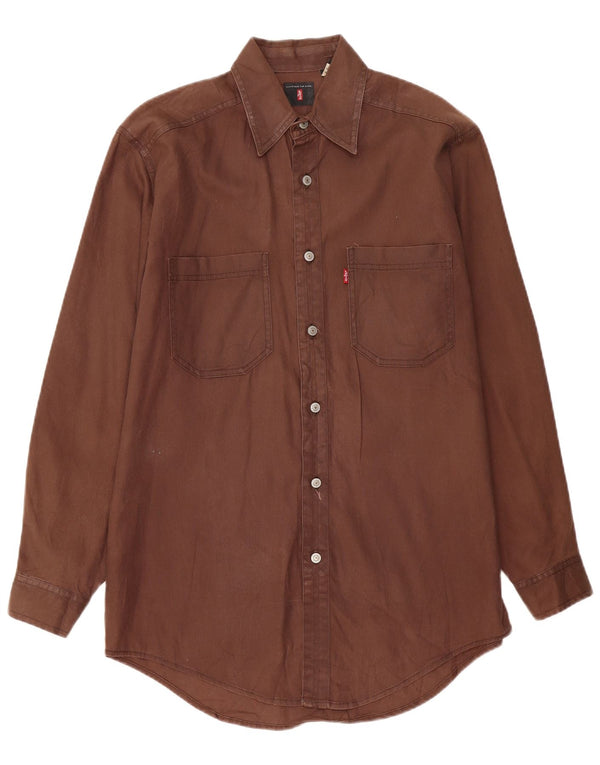 Levi's Mens Tall Shirt Small Brown Cotton