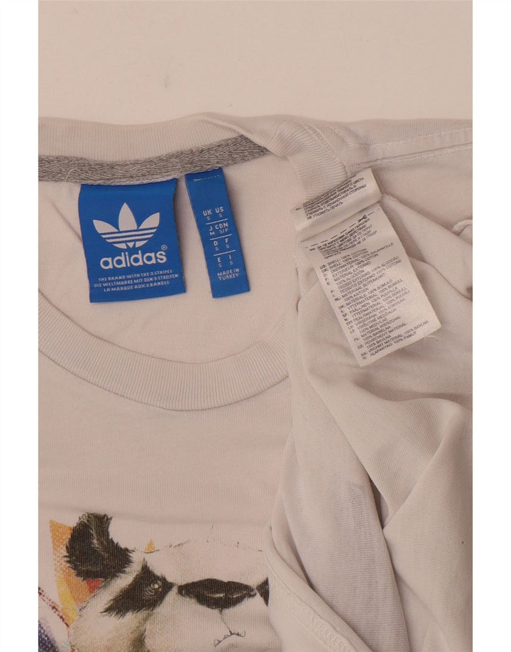 Adidas Mens Graphic T-Shirt Top Small White Cotton