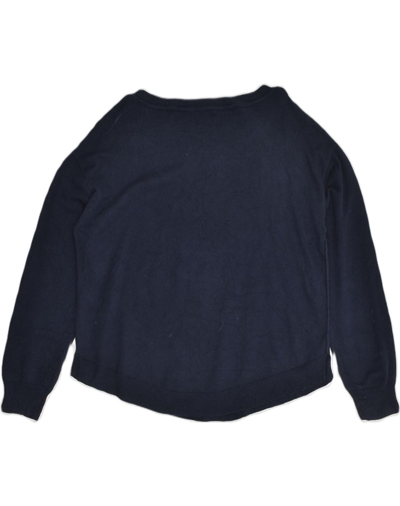 TOMMY HILFIGER Womens Boat Neck Jumper Sweater UK 16 Large Navy Blue | Vintage Tommy Hilfiger | Thrift | Second-Hand Tommy Hilfiger | Used Clothing | Messina Hembry 