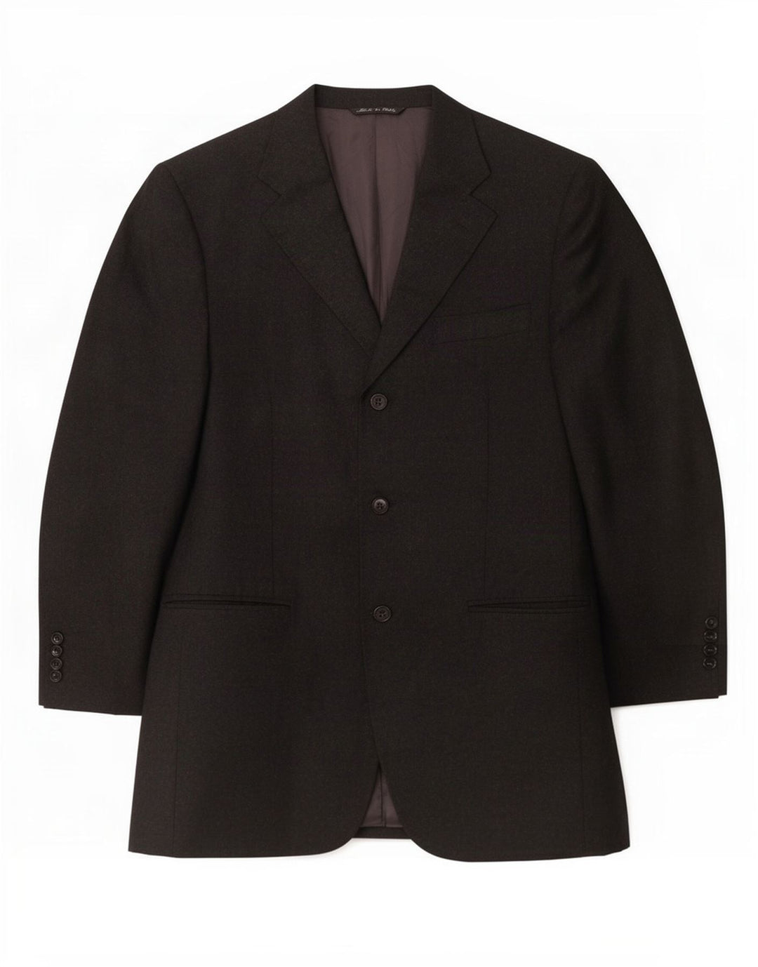 Canali Mens 3 Button Blazer Jacket IT 48 Medium Black Virgin Wool