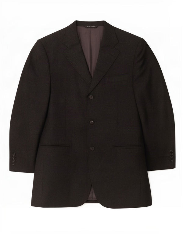 Canali Mens 3 Button Blazer Jacket IT 48 Medium Black Virgin Wool