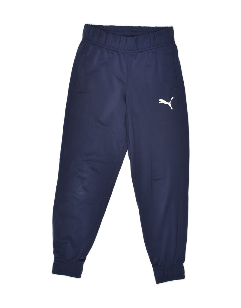 PUMA Boys Tracksuit Trousers Joggers 9-10 Years Navy Blue Polyester | Vintage Puma | Thrift | Second-Hand Puma | Used Clothing | Messina Hembry 