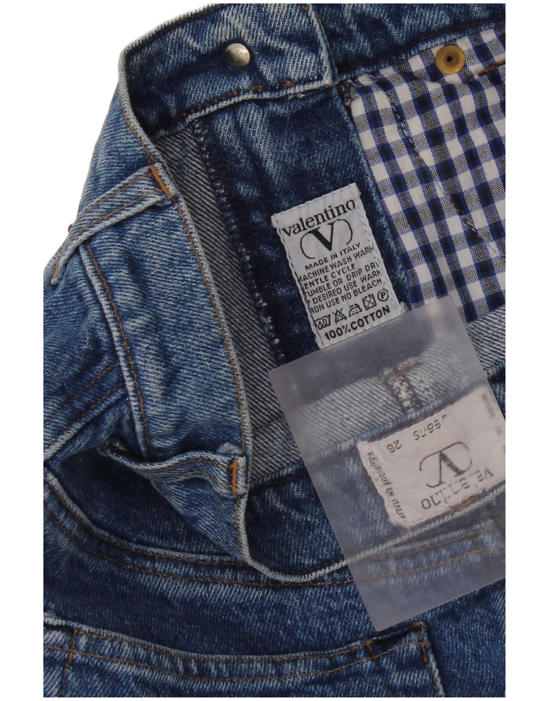 Valentino Womens Denim Skirt W26 Small Blue Cotton