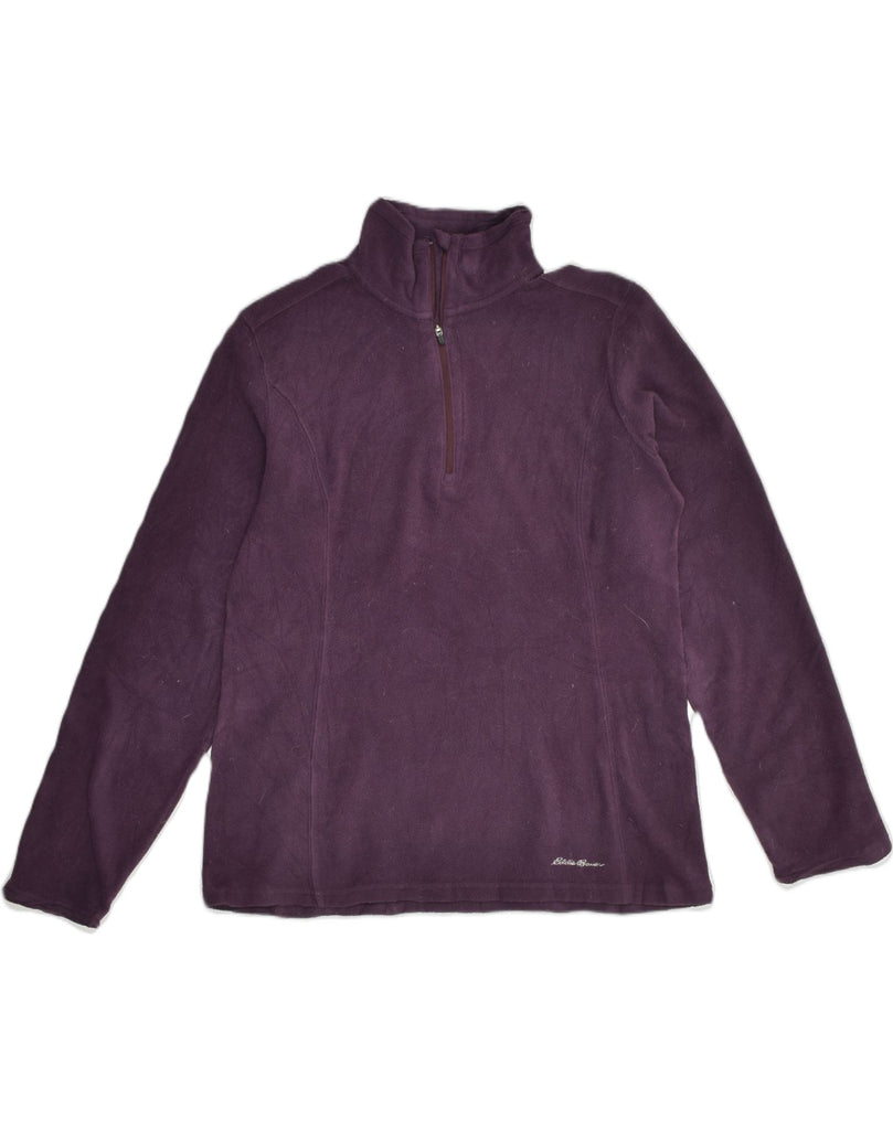 EDDIE BAUER Womens Zip Neck Fleece Jumper UK 10 Small Purple Polyester | Vintage Eddie Bauer | Thrift | Second-Hand Eddie Bauer | Used Clothing | Messina Hembry 