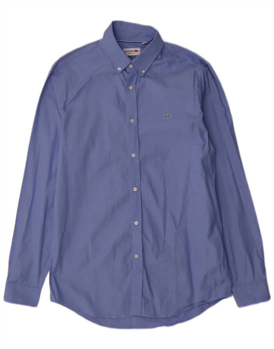 Lacoste Mens Regular Fit Shirt Size 40 15 1/2 Medium Blue Cotton