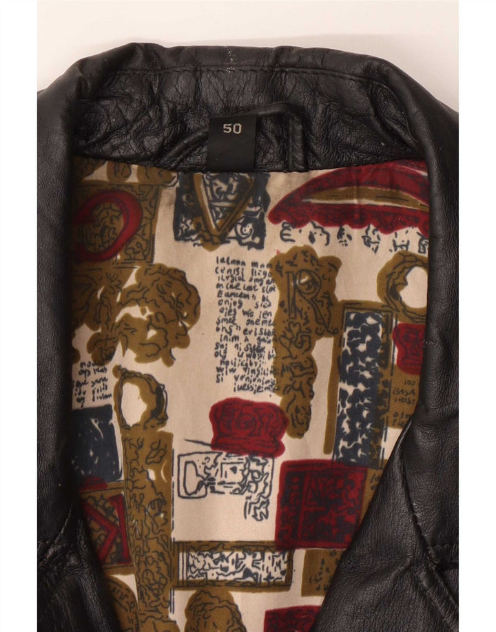 Vintage Mens Leather Biker Jacket IT 50 Medium Black