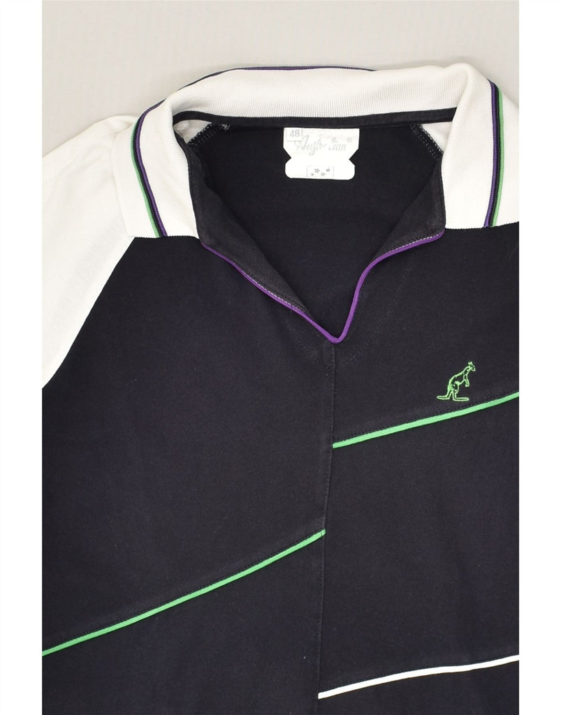 AUSTRALIAN L'ALPINA Womens Polo Shirt IT 48 XL Black Colourblock Cotton | Vintage AUSTRALIAN L'ALPINA | Thrift | Second-Hand AUSTRALIAN L'ALPINA | Used Clothing | Messina Hembry 