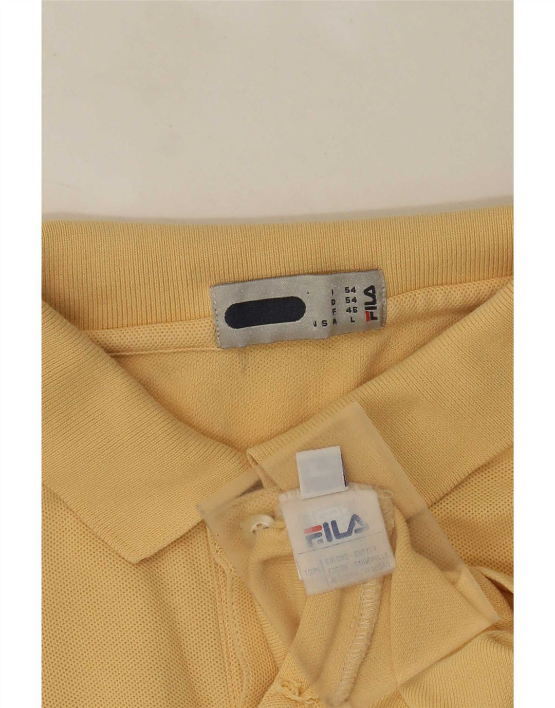 Fila Mens Polo Shirt IT 54 Large Yellow Cotton
