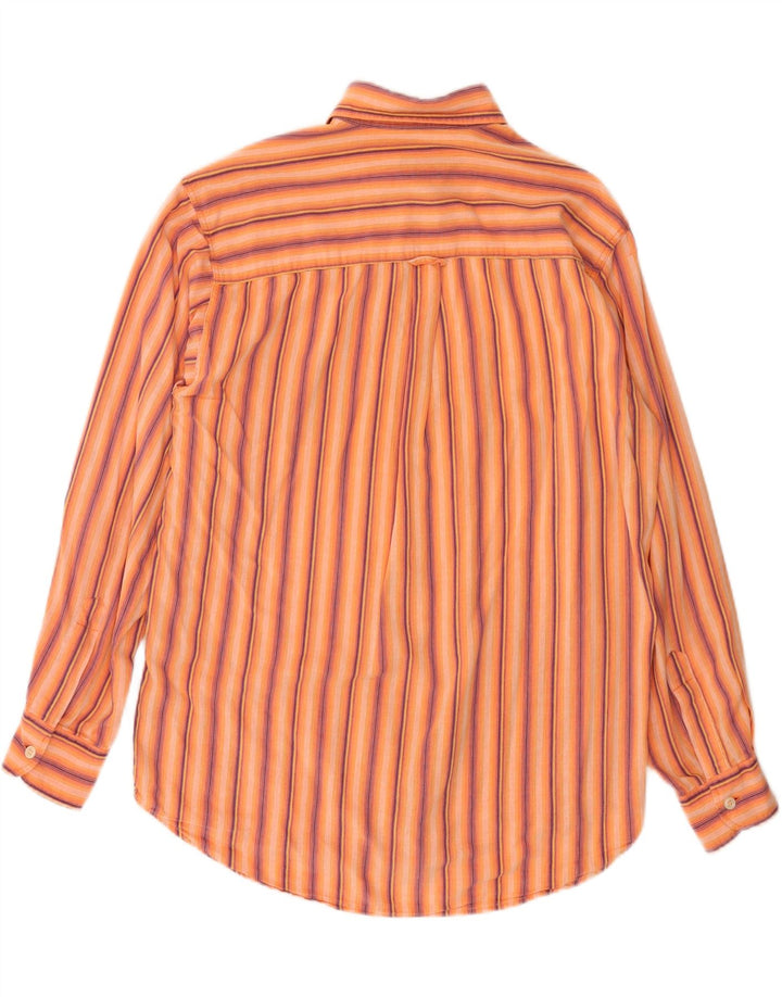 CARRERA Mens Shirt Medium Orange Striped Cotton