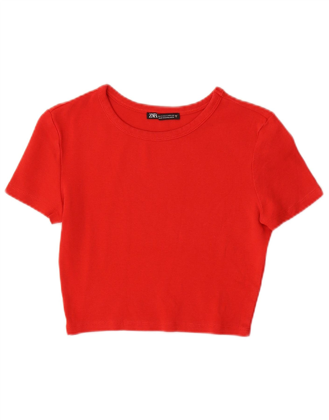 ZARA Womens Crop T-Shirt Top UK 8 Small Red