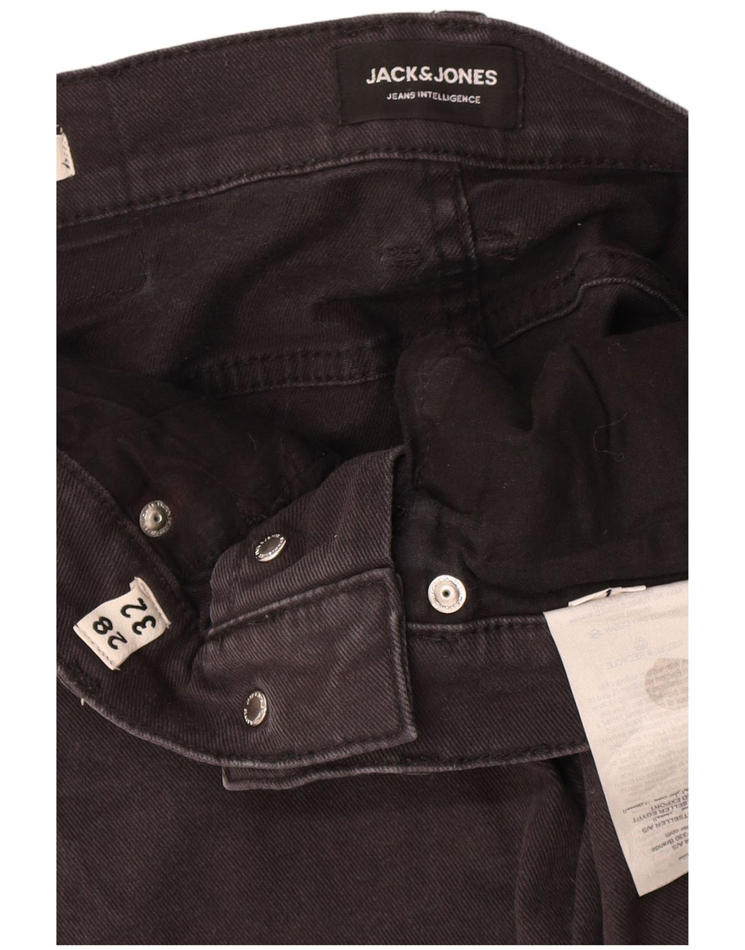 Jack & Jones Mens Slim Jeans W28 L27 Black Cotton