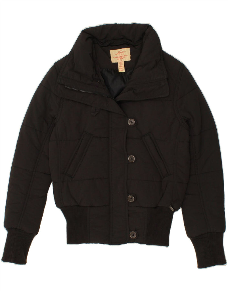 LEVI'S Girls Padded Jacket 12-13 Years XS Black Polyester Vintage Levi's and Second-Hand Levi's from Messina Hembry 
