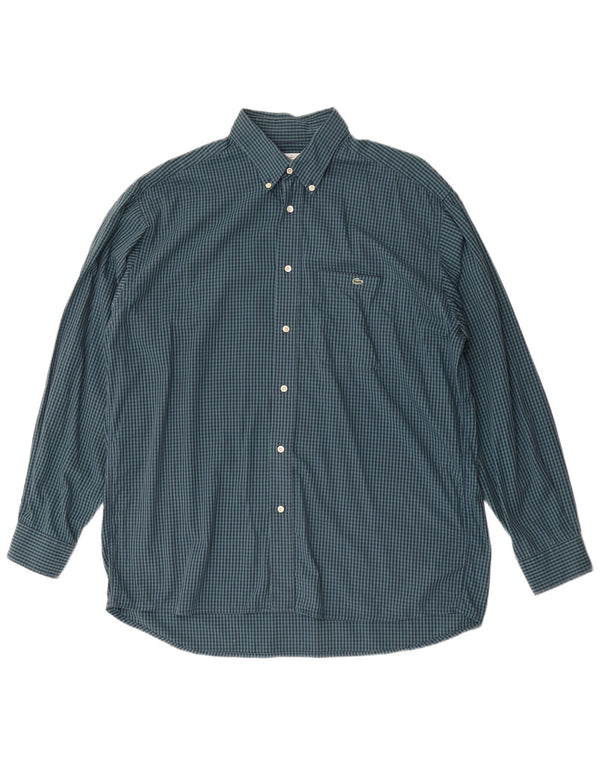 Lacoste Mens Shirt Size 41 Large Green Gingham