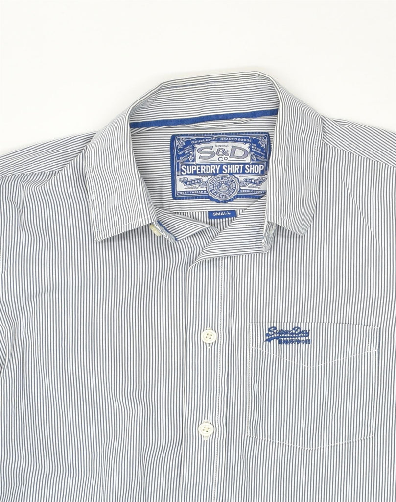 SUPERDRY Mens Shirt Small Blue Pinstripe Cotton | Vintage Superdry | Thrift | Second-Hand Superdry | Used Clothing | Messina Hembry 