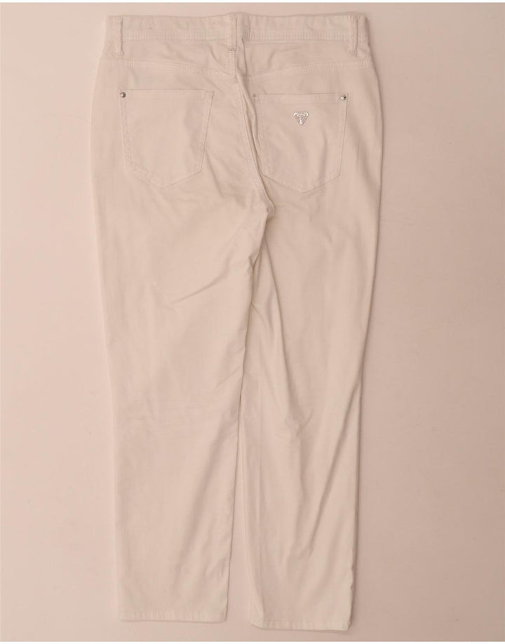 Guess Womens Slim Cropped Trousers W28 L25 White Cotton