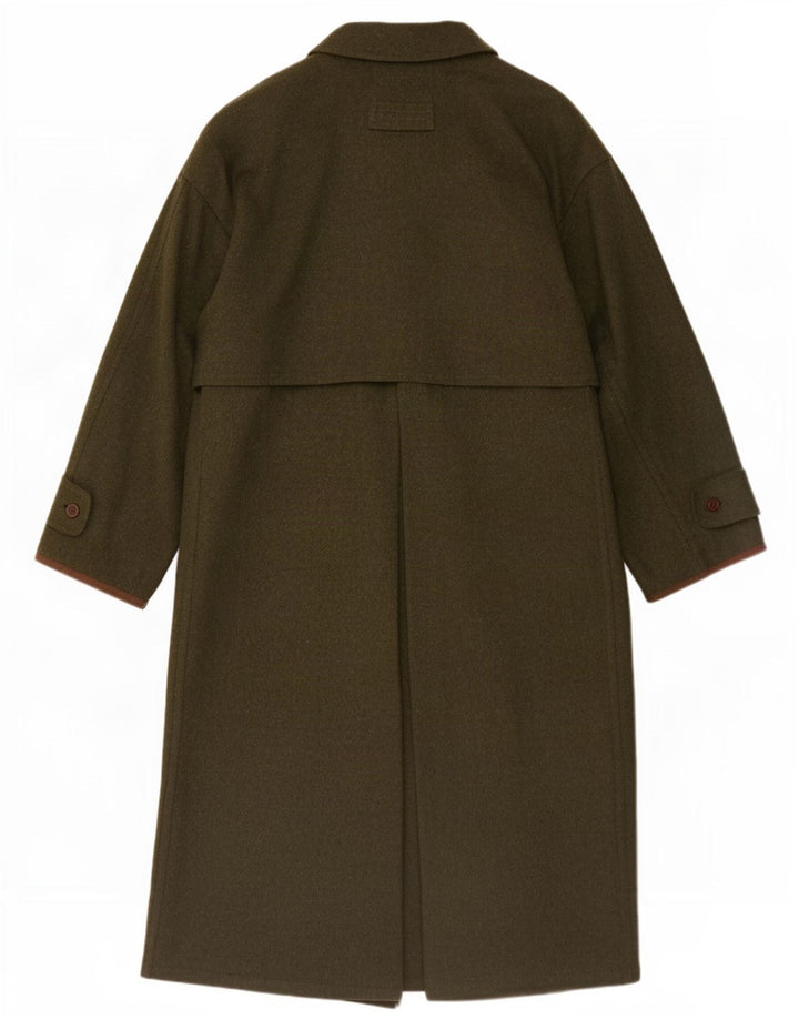 Amadeus Mens Overcoat UK 38 Medium Khaki Virgin Wool
