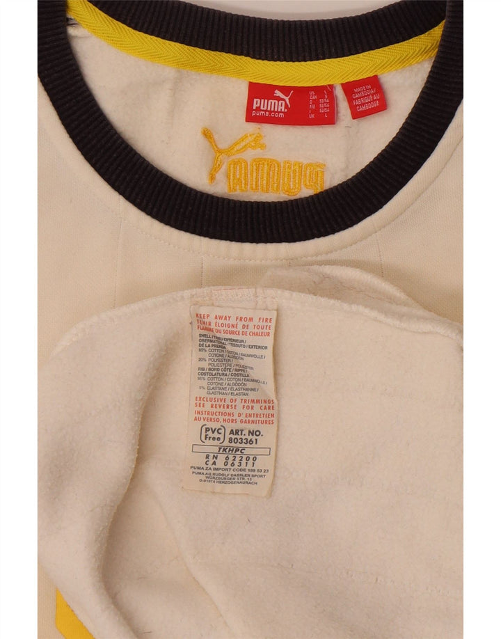 Puma Mens Graphic Sweatshirt Jumper Large White Cotton