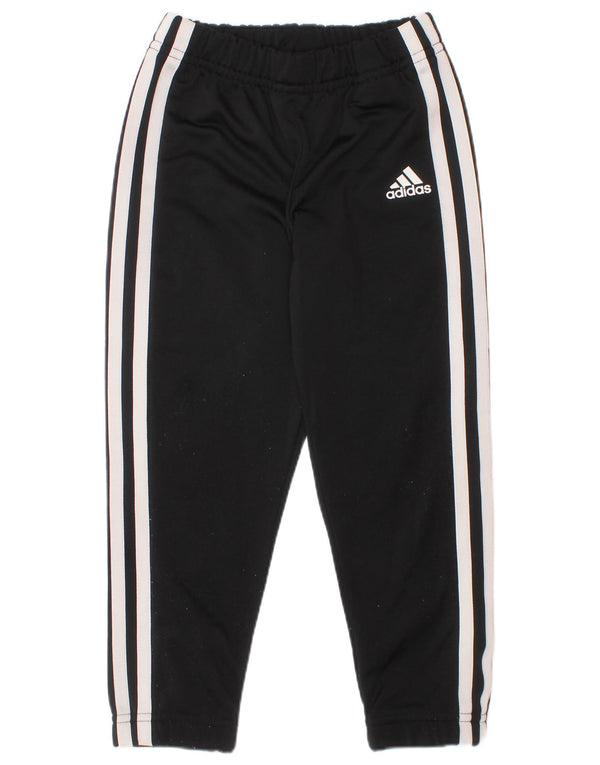 Adidas Boys Tracksuit Trousers Joggers 2-3 Years  Black Polyester
