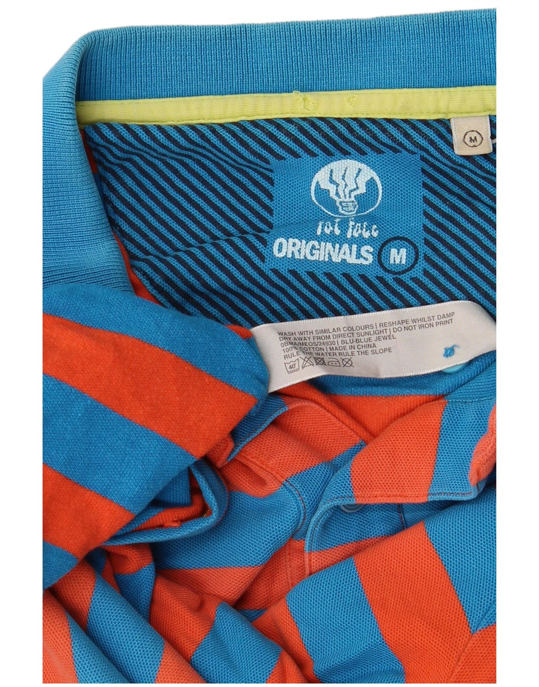 Fat Face Mens Rugby Polo Shirt Medium Red Striped Cotton