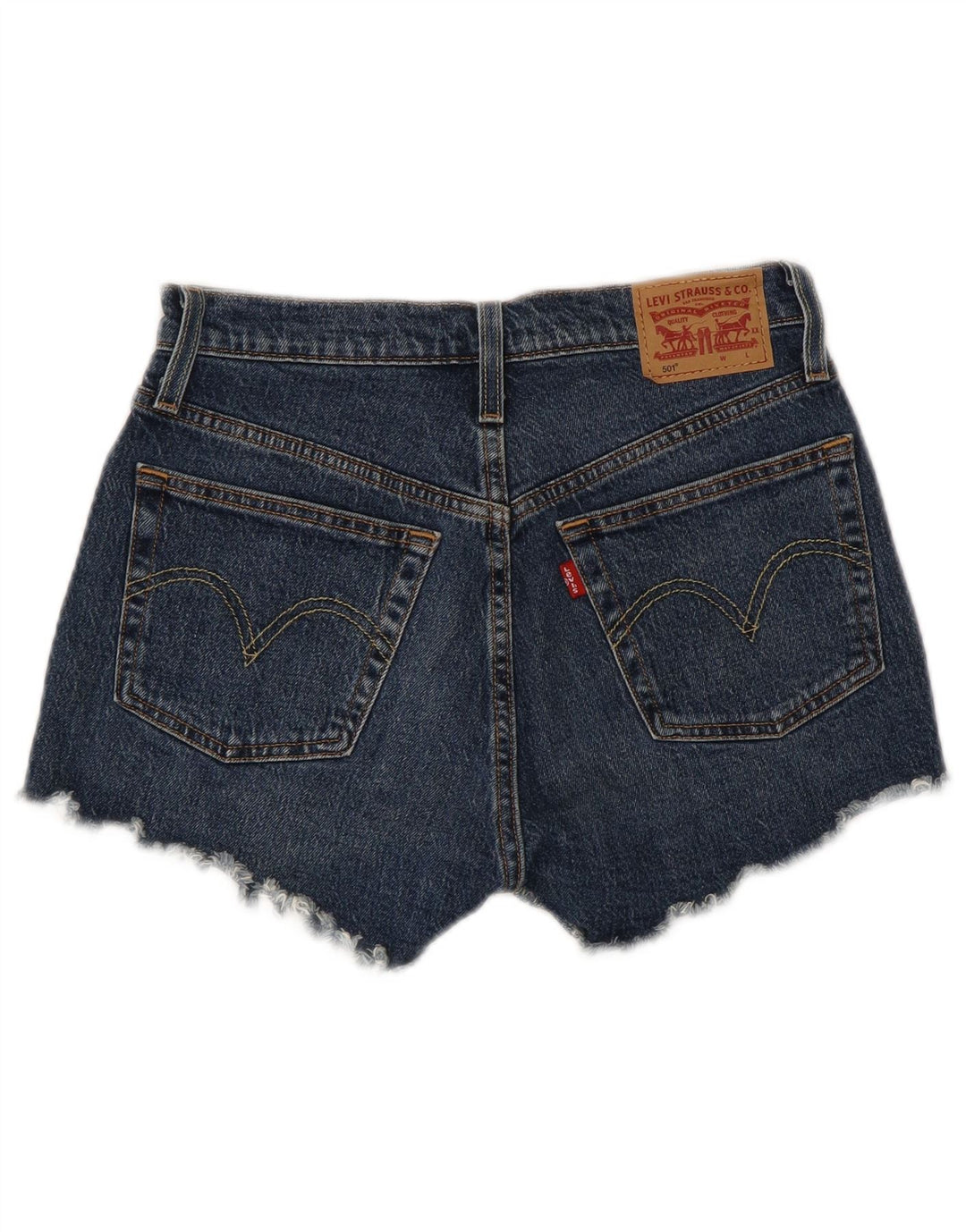 LEVI'S Womens 501 Distressed Denim Shorts W26 Small Blue Cotton