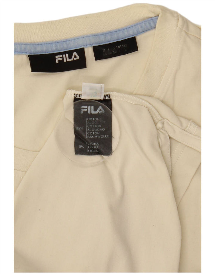 Fila Mens Graphic T-Shirt Top Large White Cotton
