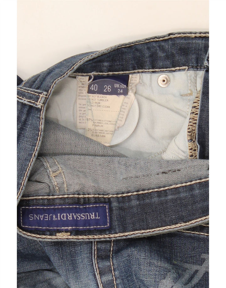 TRUSSARDI Womens Bootcut Jeans W24 L32 Navy Blue Cotton Vintage Trussardi and Second-Hand Trussardi from Messina Hembry 