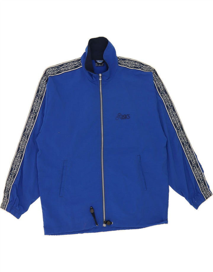 ASICS Mens Graphic Full Tracksuit Medium  Blue Colourblock Nylon