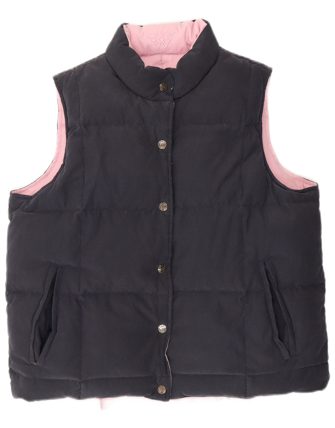 CREW CLOTHING Womens Reversible Padded Gilet UK 16 Large Pink Polyester