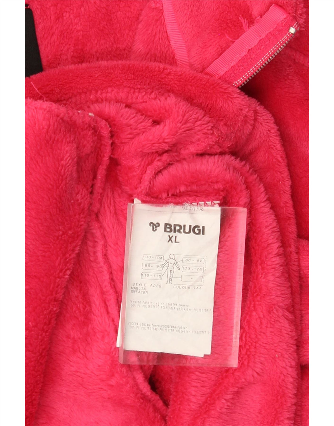 Brugi Womens Fleece Jacket UK 18 XL Pink Polyester