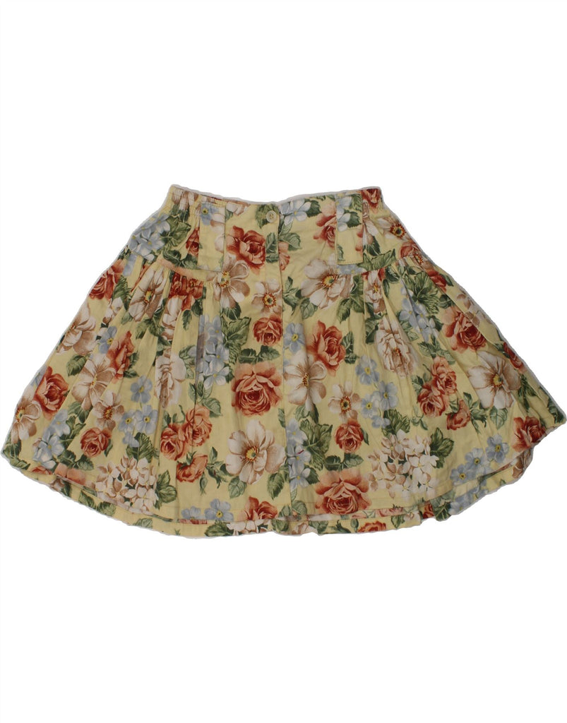 TRUSSARDI Girls Pleated Skirt 4-5 Years W22 Beige Floral Cotton | Vintage Trussardi | Thrift | Second-Hand Trussardi | Used Clothing | Messina Hembry 