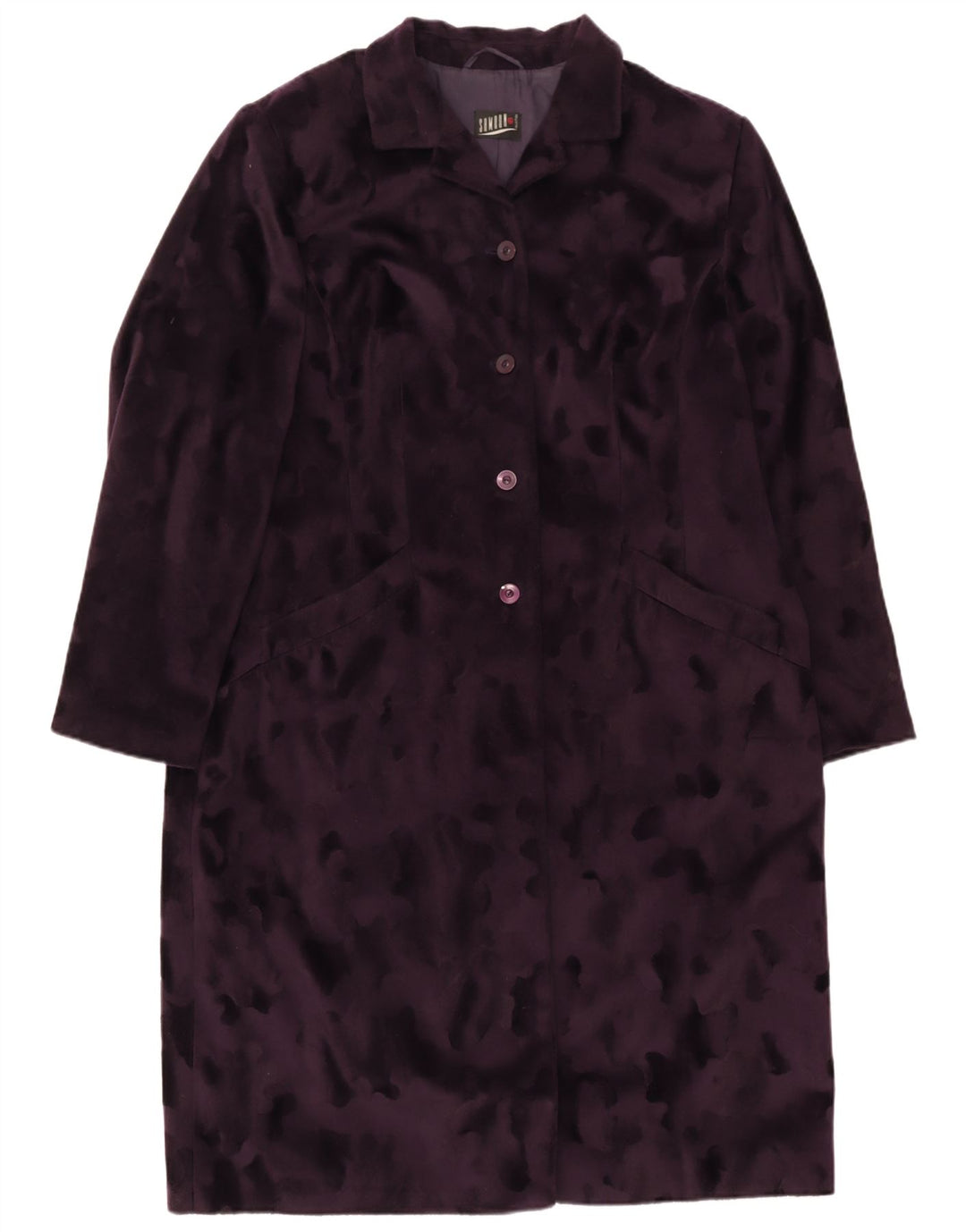 SAMOON Womens Velour Overcoat UK 20 2XL  Purple Polyester