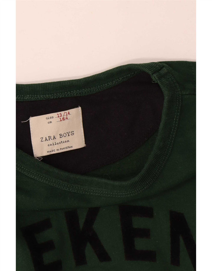Zara Boys Weekend Graphic Sweatshirt Jumper 13-14 Years Green