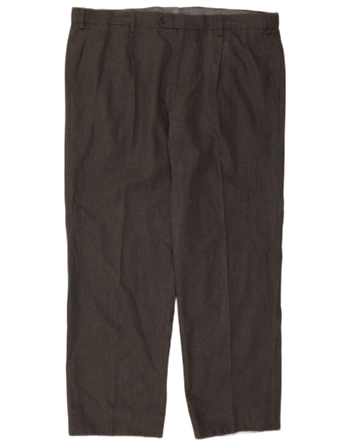 Marks & Spencer Mens Regular Suit Trousers W38 L29 Grey Polyester