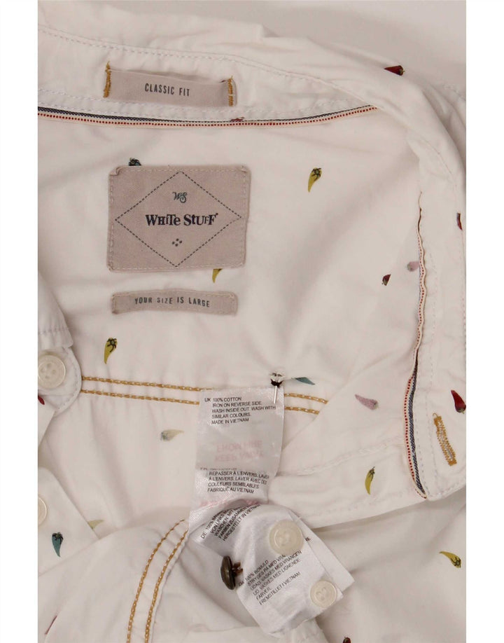White Stuff Mens Classic Fit Shirt Large Spotted Cotton