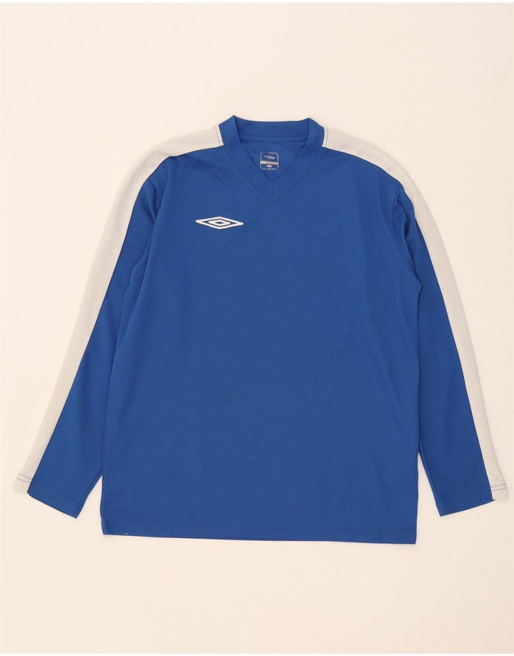 Umbro Mens Top Long Sleeve Medium Blue Colourblock Polyester