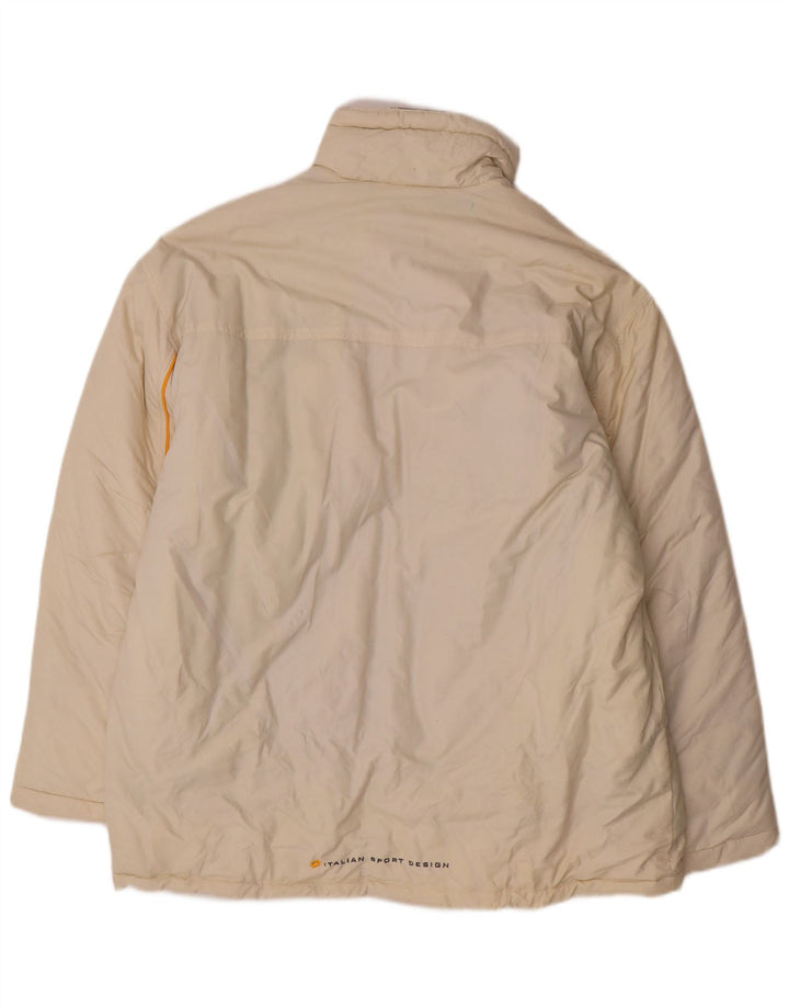Lotto Mens Padded Coat IT 46/50 Medium Off White Nylon